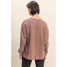 Load image into Gallery viewer, Allie- Oversized Washed Long Sleeve Pocket Tee
