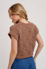 Load image into Gallery viewer, Holly- KNIT SWEATER SHORT SLEEVE TOP
