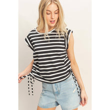 Load image into Gallery viewer, Kara- Striped Sleeveless Tie-Side Top
