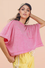 Load image into Gallery viewer, Jules- Mineral Washed Oversized Crop Comfy Knit Top
