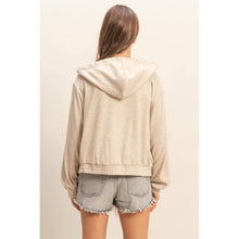 Load image into Gallery viewer, Holly- Taupe- Hooded Zip-up Jacket
