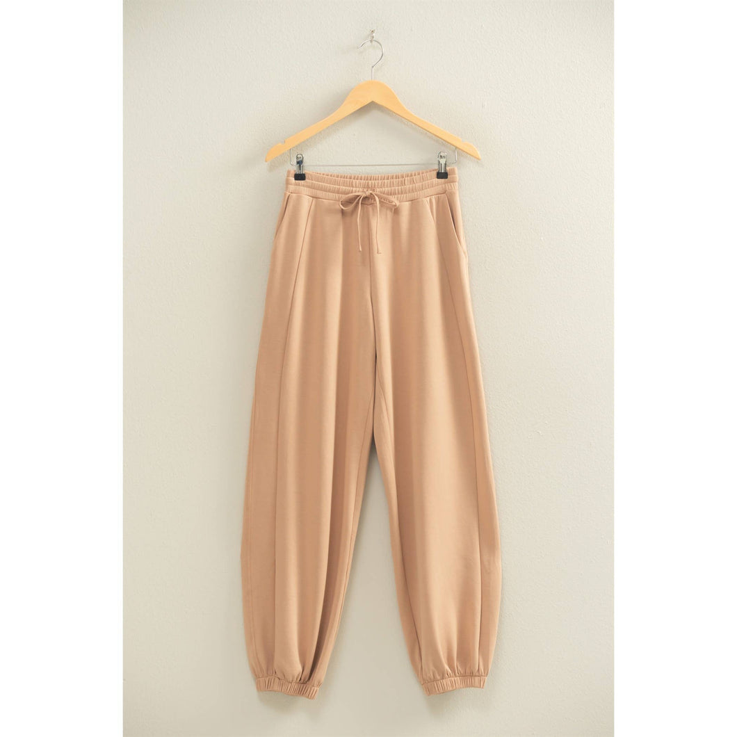 Margaret- Double Knit Drawstring Waist Relaxed Jogger Sweatpants