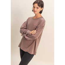 Load image into Gallery viewer, Allie- Oversized Washed Long Sleeve Pocket Tee
