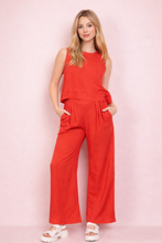 Load image into Gallery viewer, Piper- Solid Woven Linen Sleeveless Top &amp; Pants Set
