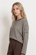 Load image into Gallery viewer, Raven- Stripe Drop Shoulder Knit Cardigan
