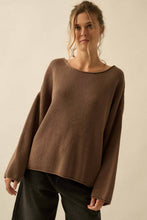 Load image into Gallery viewer, Heidi- Solid Rib-Knit Oversized Boatneck Sweater
