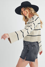 Load image into Gallery viewer, Cami- Cropped Striped Sweater
