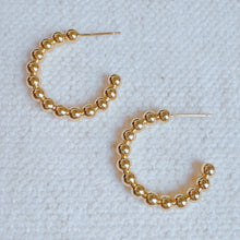 Load image into Gallery viewer, Golden Dot Everyday Hoop Earrings
