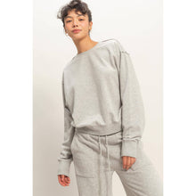 Load image into Gallery viewer, Cari- Raw Edge Detail Burnout Sweatshirt
