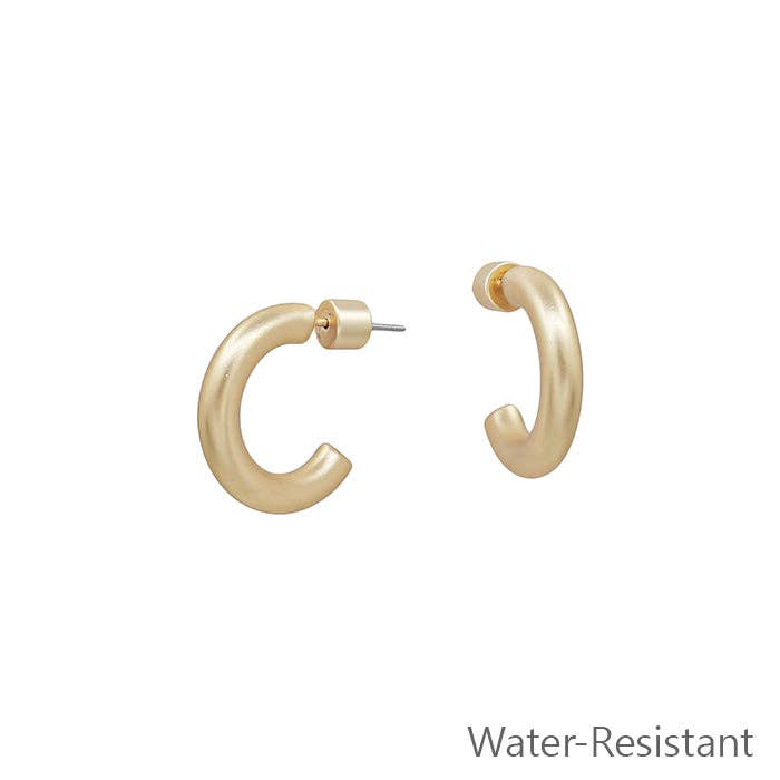 Simple Matte Gold Hoop Earring