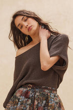 Load image into Gallery viewer, Quincy- Short-Sleeve Pointelle Ribbed Knit Sweater
