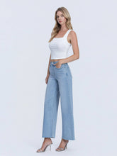 Load image into Gallery viewer, Simon- High Rise Light Wash Ankle Wide Jeans
