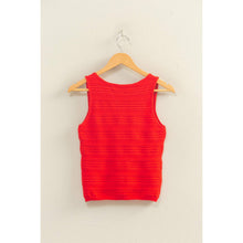Load image into Gallery viewer, Amelia- Textured Sleeveless Scoop Neck Knit Top
