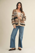 Load image into Gallery viewer, Alice- Textured Stripe Sweater Cardigan
