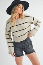 Load image into Gallery viewer, Cami- Cropped Striped Sweater
