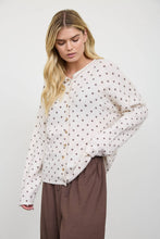 Load image into Gallery viewer, Dara-  Polka Dot Button Down Knit Cardigan
