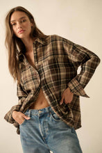 Load image into Gallery viewer, Lisa- Colorblock Plaid Flannel Button-Up Shirt
