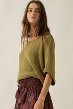 Load image into Gallery viewer, Kimber- Short-Sleeve Pointelle Ribbed Knit Sweater
