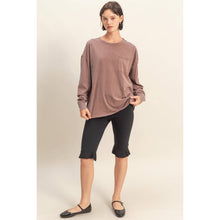 Load image into Gallery viewer, Allie- Oversized Washed Long Sleeve Pocket Tee
