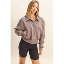 Load image into Gallery viewer, Nova- Collar Snap Buttoned Sweatshirt
