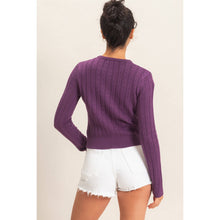 Load image into Gallery viewer, Cove- Pointelle Button-Down Cardigan
