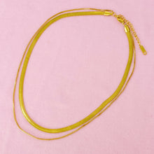 Load image into Gallery viewer, Layered Herringbone Chain Necklace
