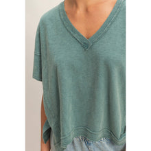 Load image into Gallery viewer, Sally- Oversized V-Neck Short Sleeve Top
