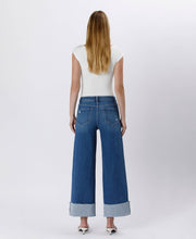 Load image into Gallery viewer, Aiden- HIGH RISE CUFFED ANKLE WIDE LEG JEANS
