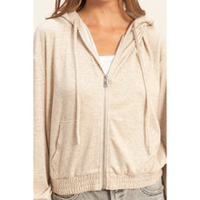 Load image into Gallery viewer, Holly- Taupe- Hooded Zip-up Jacket

