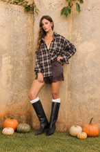 Load image into Gallery viewer, Evelyn- Plaid Button Down Long Sleeve Top
