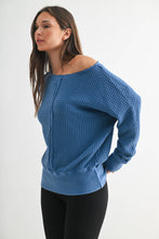 Load image into Gallery viewer, Zora- Chunky Waffle Boat Neck Sweater
