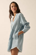 Load image into Gallery viewer, Isabella-Banded V-Neck Solid Denim Mini Dress
