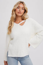 Load image into Gallery viewer, Callie- Strappy Front Fuzzy Pullover
