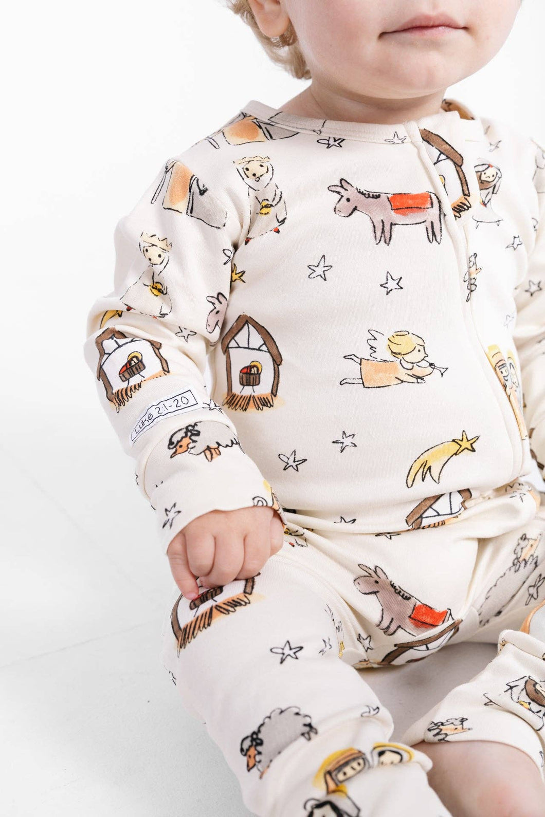 Away in a Manger PJ Footless Onesie Cotton